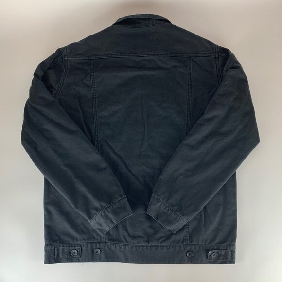 Stussy Classic Gear Black Demin Button Plaid Lined Jacket Mens Large - Picture 5 of 6